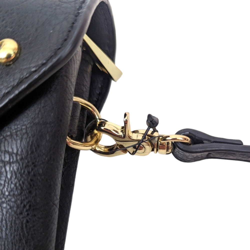 INC International Concepts Vegan Leather Crossbody Purse Black Gold Studded - Picture 9 of 9